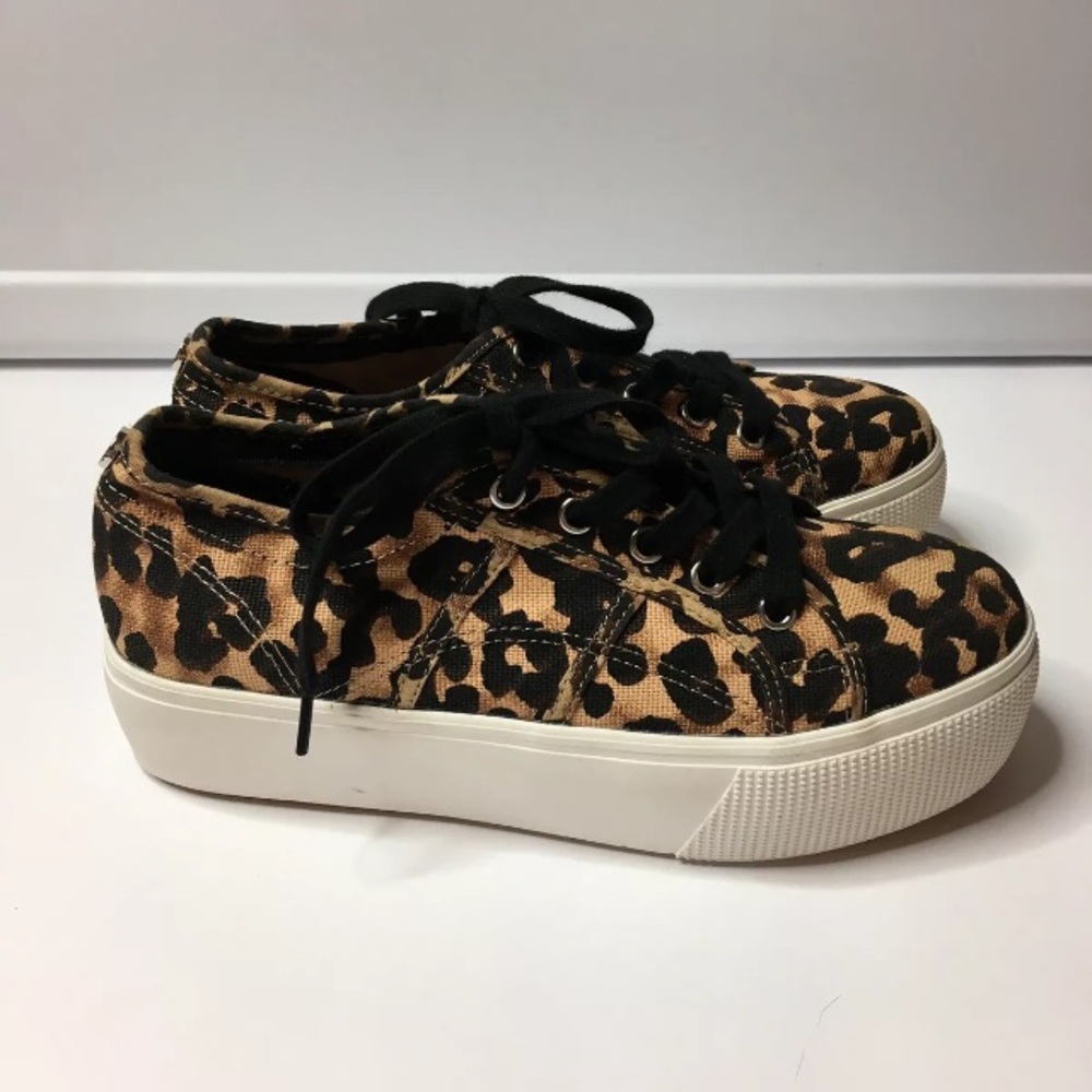 Steve Madden Emmi Platform Sneakers Shoe Leopard 7